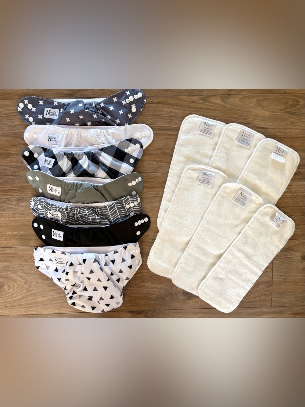 Nora’s Nursery Cloth Diaper Bundle 7 Diapers + 6 Inserts